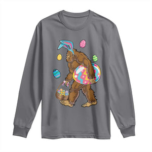 Bigfoot Easter Long Sleeve Shirt Funny Sasquatch Eggs Hunting TS10 Charcoal Print Your Wear