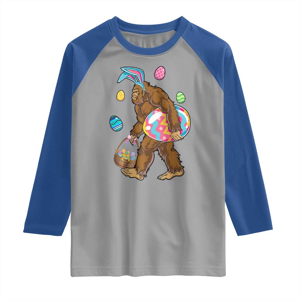 Bigfoot Easter Raglan Shirt Funny Sasquatch Eggs Hunting TS10 Sport Gray Royal Print Your Wear