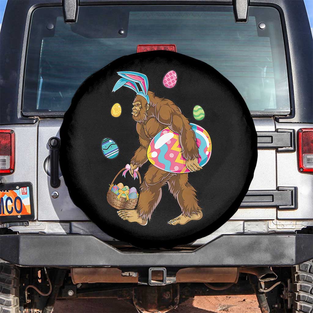 Bigfoot Easter Spare Tire Cover Funny Sasquatch Eggs Hunting TS10 No hole Black Print Your Wear