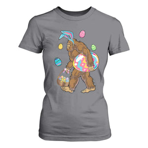 Bigfoot Easter T Shirt For Women Funny Sasquatch Eggs Hunting TS10 Charcoal Print Your Wear