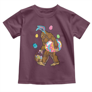 Bigfoot Easter Toddler T Shirt Funny Sasquatch Eggs Hunting TS10 Maroon Print Your Wear