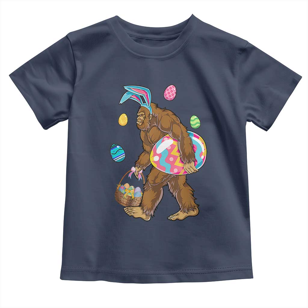 Bigfoot Easter Toddler T Shirt Funny Sasquatch Eggs Hunting TS10 Navy Print Your Wear