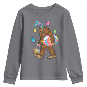 Bigfoot Easter Youth Sweatshirt Funny Sasquatch Eggs Hunting TS10 Charcoal Print Your Wear