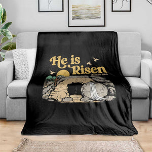 He Is Risen Throw Blanket Retro Vintage Easter Jesus Christian Apparel TS10 Print Your Wear