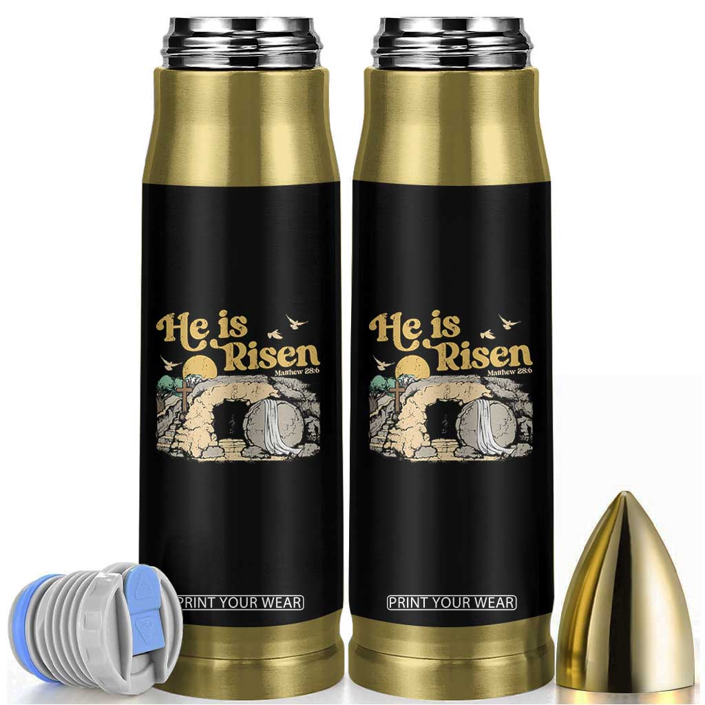 He Is Risen Bullet Tumbler Retro Vintage Easter Jesus Christian Apparel TS10 Black Print Your Wear