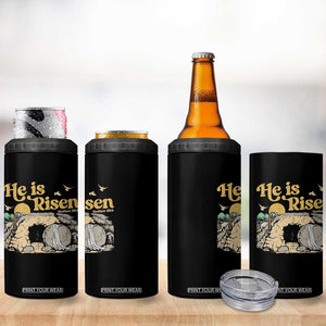 He Is Risen 4 in 1 Can Cooler Tumbler Retro Vintage Easter Jesus Christian Apparel TS10 Print Your Wear