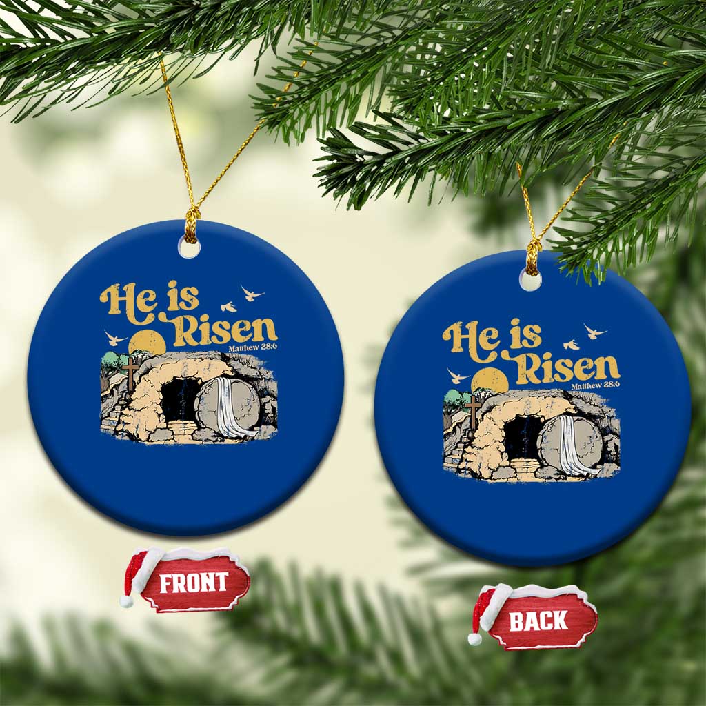 He Is Risen Ceramic Ornament Retro Vintage Easter Jesus Christian Apparel TS10 1pc Blue Print Your Wear