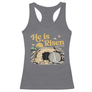He Is Risen Racerback Tank Top Retro Vintage Easter Jesus Christian Apparel TS10 Charcoal Print Your Wear