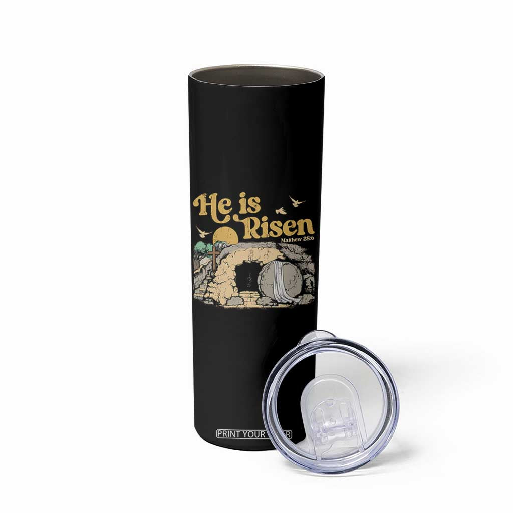 He Is Risen Skinny Tumbler Retro Vintage Easter Jesus Christian Apparel TS10 Print Your Wear