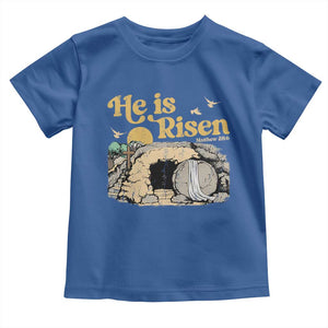 He Is Risen Toddler T Shirt Retro Vintage Easter Jesus Christian Apparel TS10 Royal Blue Print Your Wear