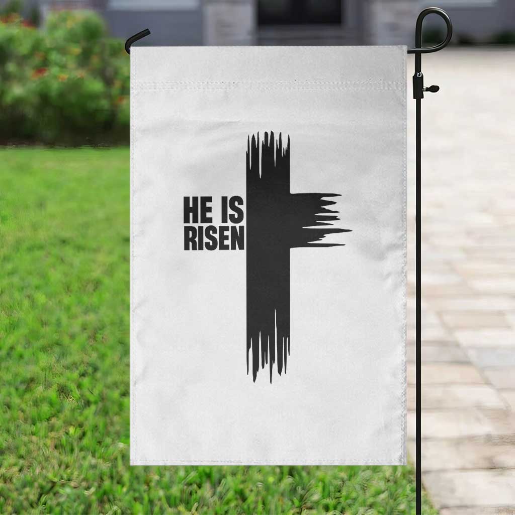 He Is Risen Garden Flag Christian Easter Cross TS10 Print Your Wear