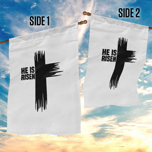 He Is Risen Garden Flag Christian Easter Cross TS10 Print Your Wear