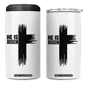 He Is Risen 4 in 1 Can Cooler Tumbler Christian Easter Cross TS10 One Size: 16 oz White Print Your Wear