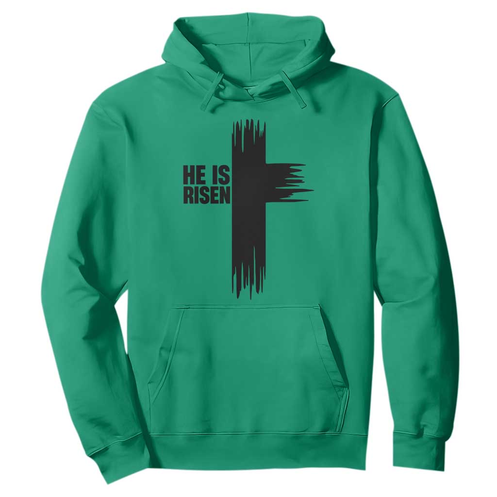 He Is Risen Hoodie Christian Easter Cross TS10 Irish Green Print Your Wear
