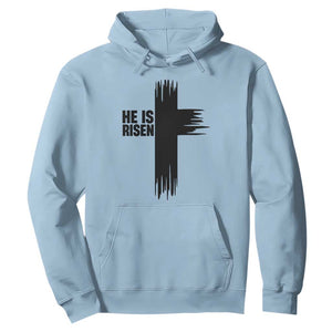 He Is Risen Hoodie Christian Easter Cross TS10 Light Blue Print Your Wear