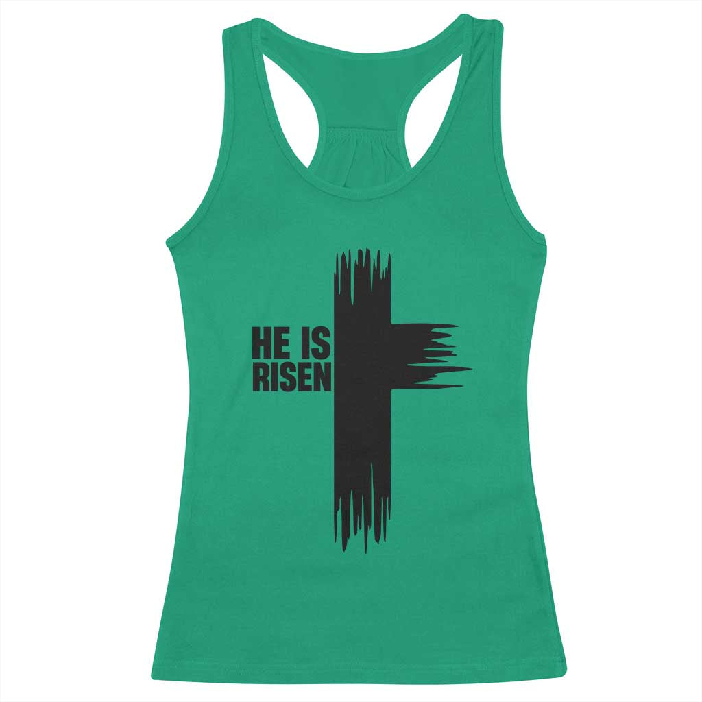 He Is Risen Racerback Tank Top Christian Easter Cross TS10 Irish Green Print Your Wear