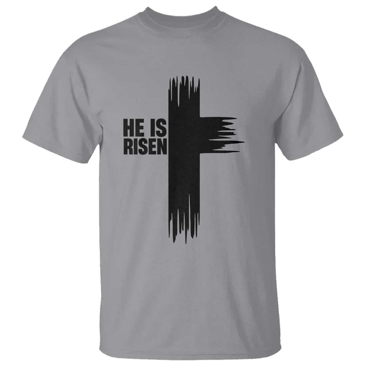 He Is Risen T Shirt Christian Easter Cross TS10 Sport Gray Print Your Wear
