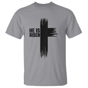 He Is Risen T Shirt Christian Easter Cross TS10 Sport Gray Print Your Wear