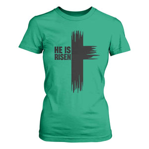 He Is Risen T Shirt For Women Christian Easter Cross TS10 Irish Green Print Your Wear