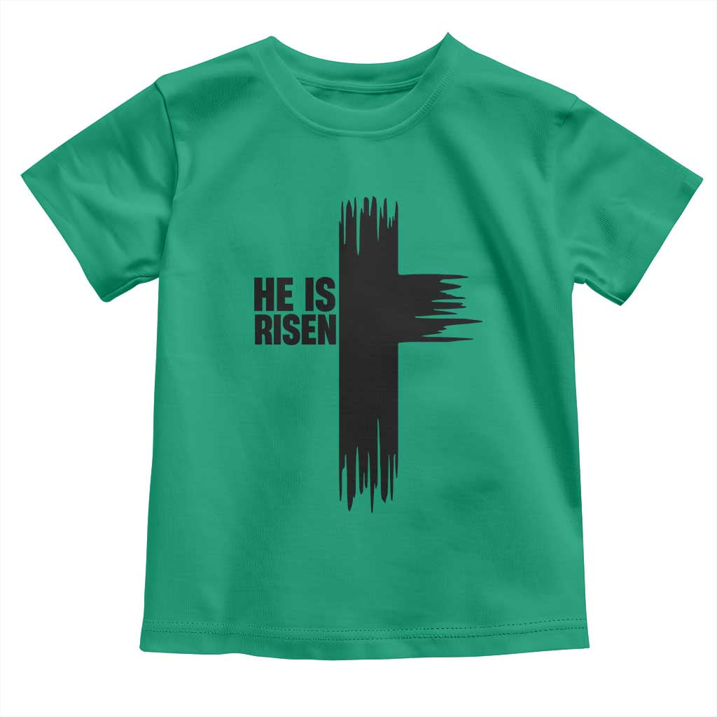 He Is Risen Toddler T Shirt Christian Easter Cross TS10 Irish Green Print Your Wear