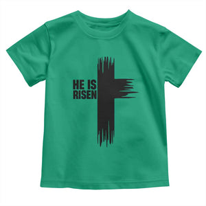 He Is Risen Toddler T Shirt Christian Easter Cross TS10 Irish Green Print Your Wear