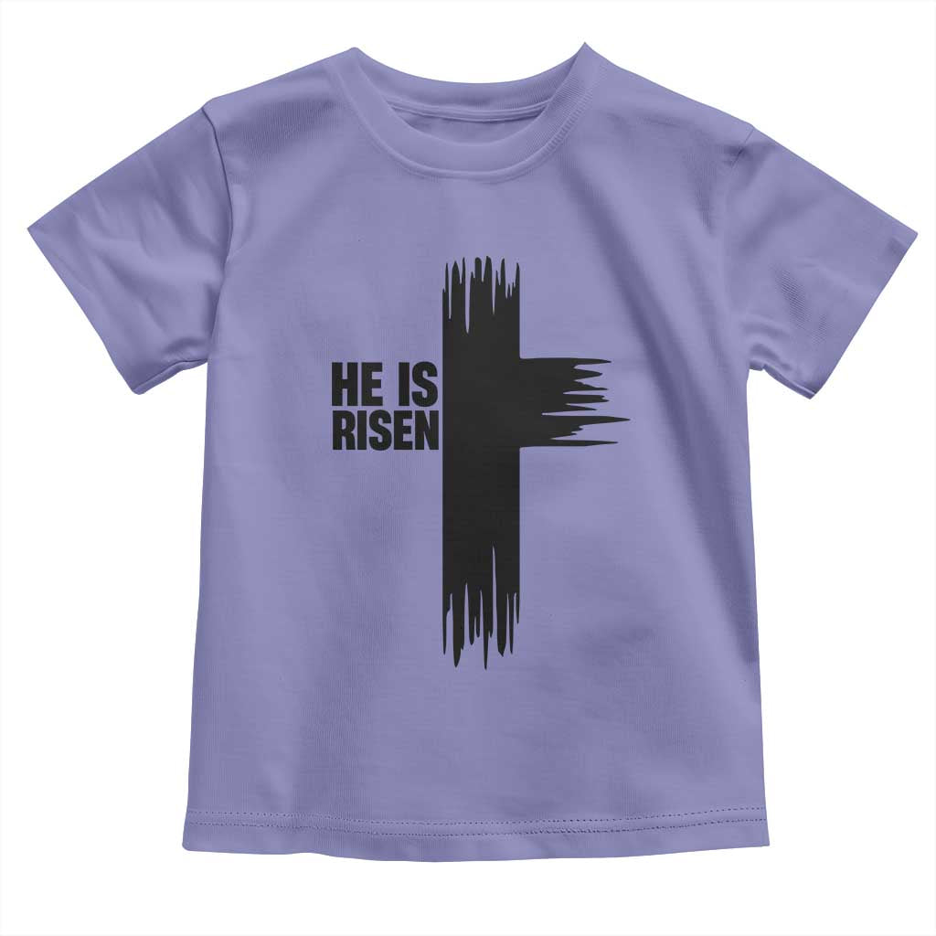 He Is Risen Toddler T Shirt Christian Easter Cross TS10 Violet Print Your Wear