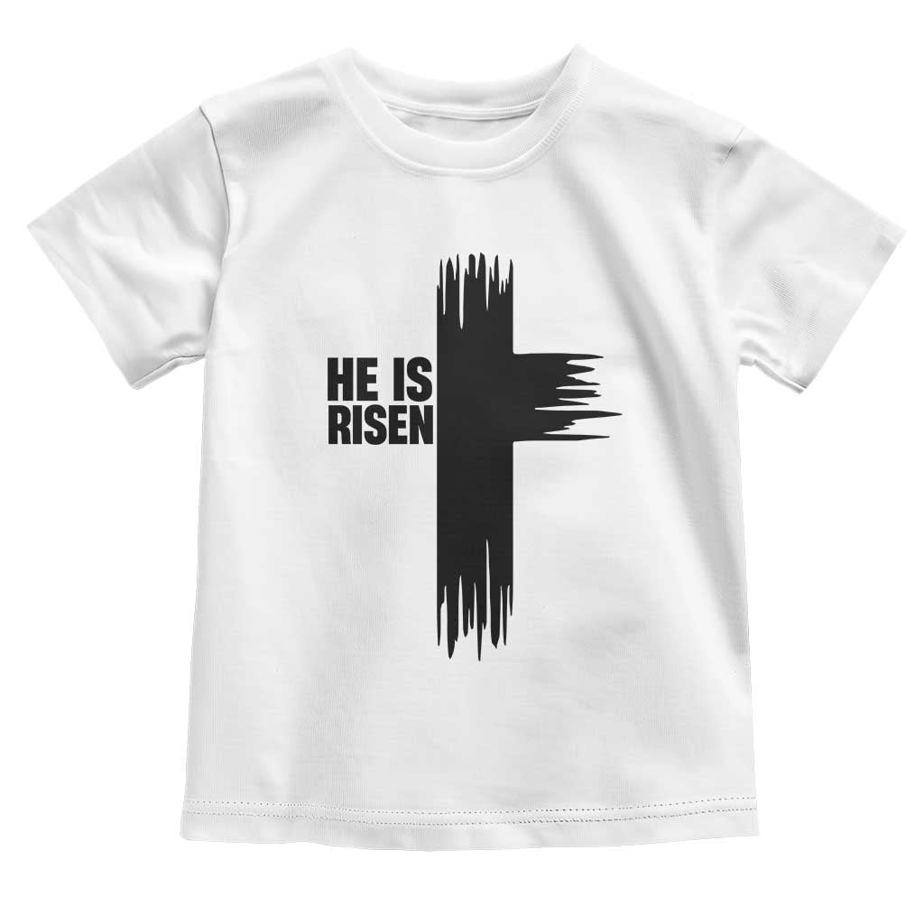 He Is Risen Toddler T Shirt Christian Easter Cross TS10 White Print Your Wear