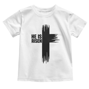 He Is Risen Toddler T Shirt Christian Easter Cross TS10 White Print Your Wear