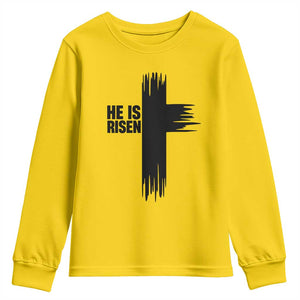 He Is Risen Youth Sweatshirt Christian Easter Cross TS10 Daisy Print Your Wear
