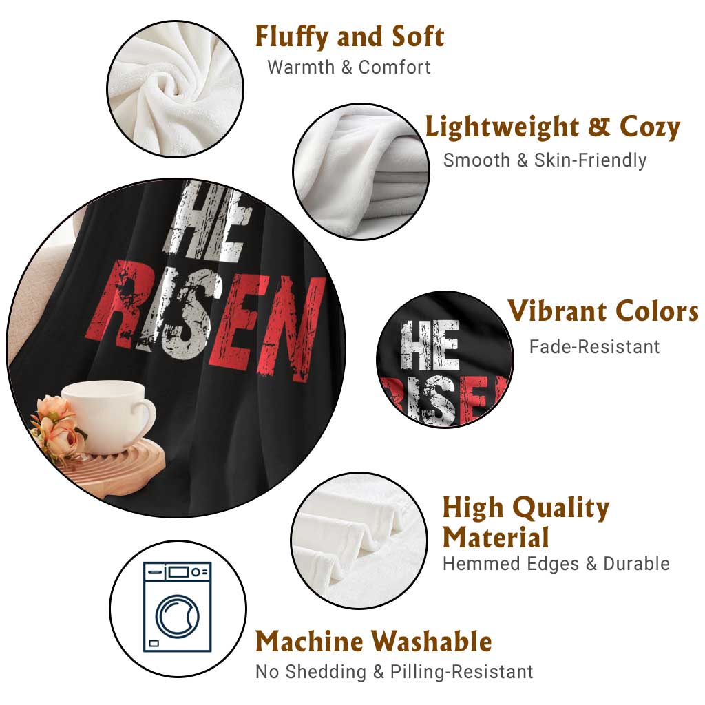 He Is Risen Throw Blanket Vintage Christian Religious Faith TS10 Print Your Wear