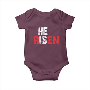 He Is Risen Baby Onesie Vintage Christian Religious Faith TS10 Maroon Print Your Wear
