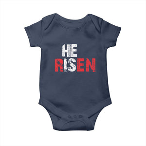 He Is Risen Baby Onesie Vintage Christian Religious Faith TS10 Navy Print Your Wear