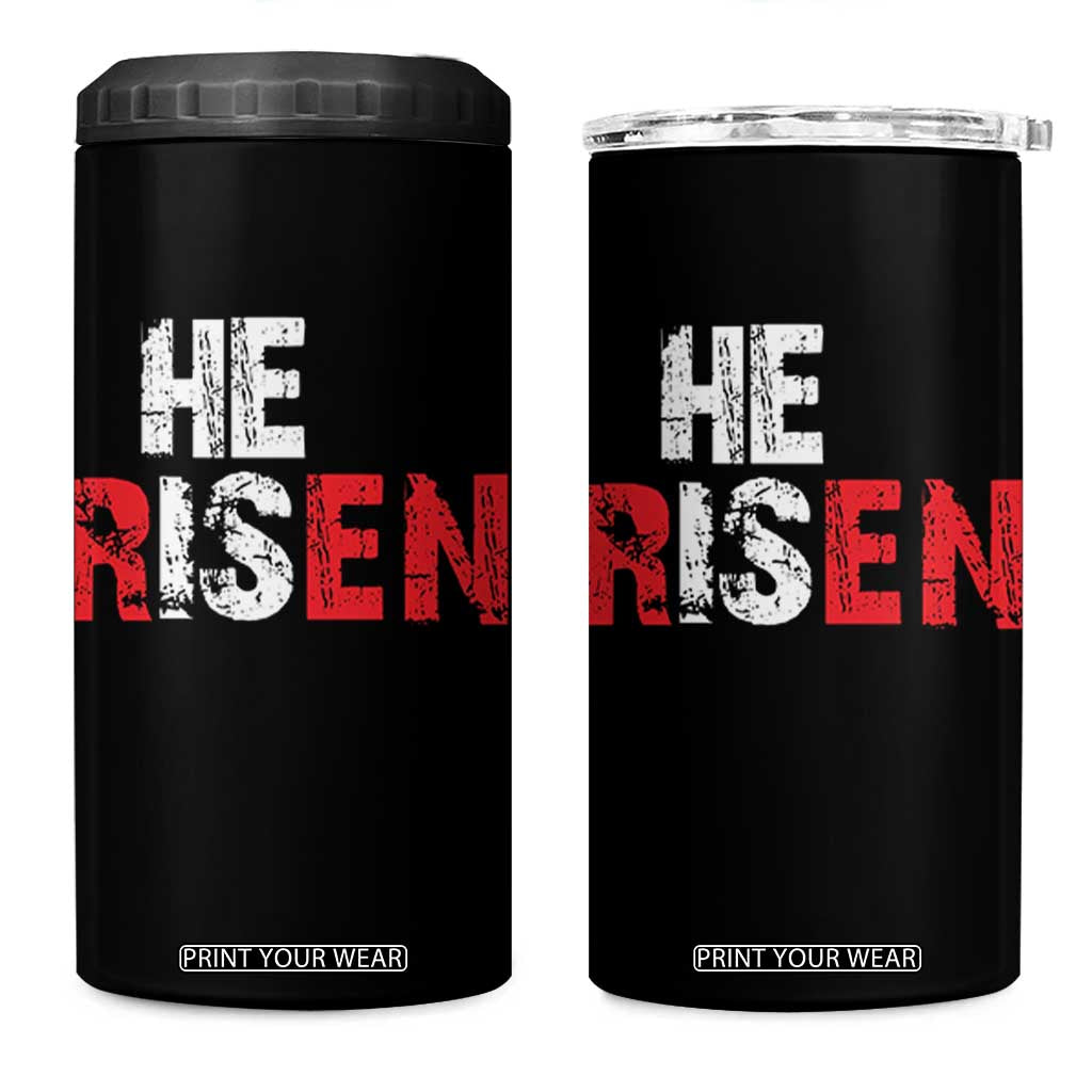 He Is Risen 4 in 1 Can Cooler Tumbler Vintage Christian Religious Faith TS10 One Size: 16 oz Black Print Your Wear