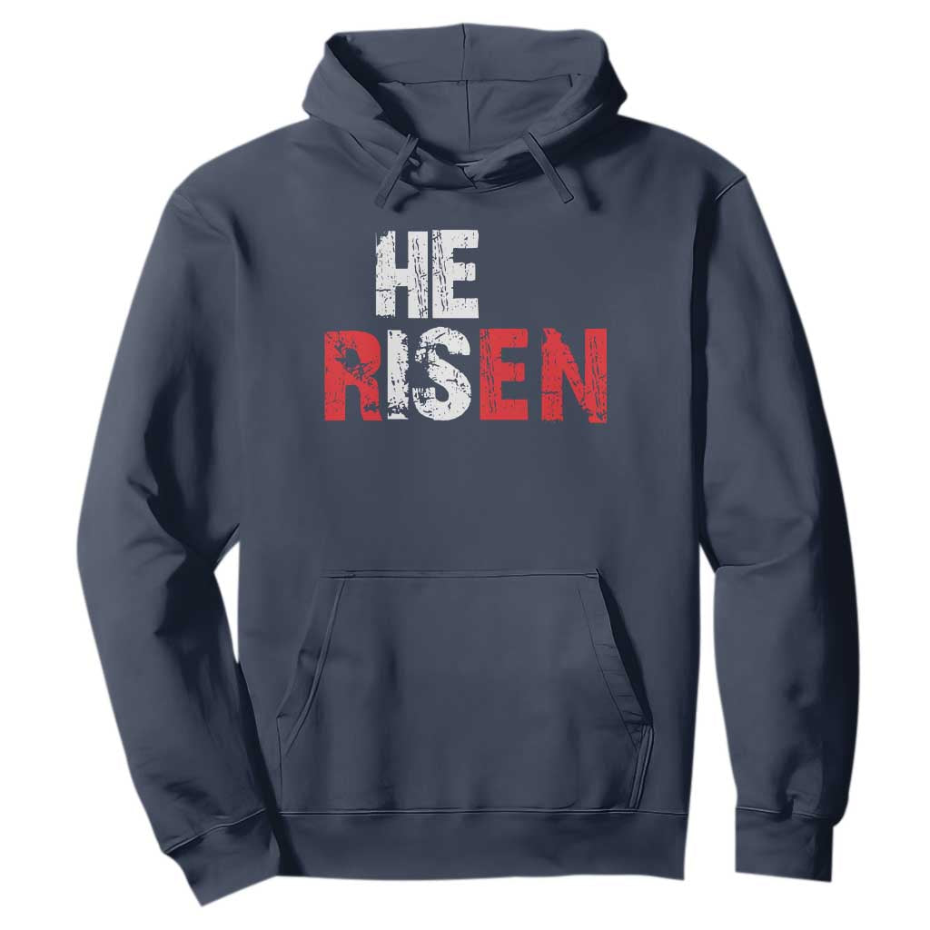 He Is Risen Hoodie Vintage Christian Religious Faith TS10 Navy Print Your Wear