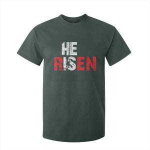 He Is Risen T Shirt For Kid Vintage Christian Religious Faith TS10 Dark Forest Green Print Your Wear