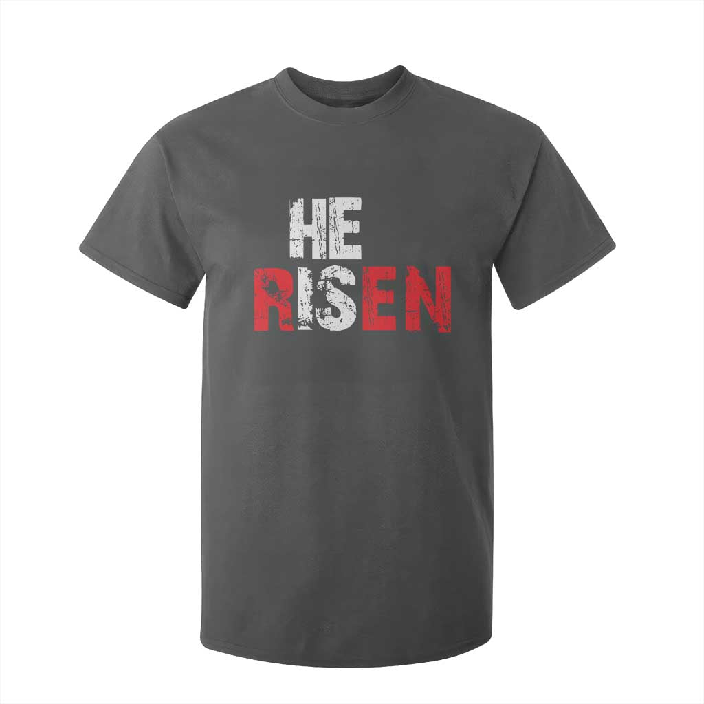 He Is Risen T Shirt For Kid Vintage Christian Religious Faith TS10 Dark Heather Print Your Wear