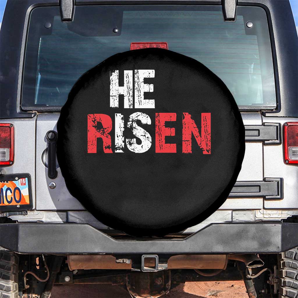 He Is Risen Spare Tire Cover Vintage Christian Religious Faith TS10 No hole Black Print Your Wear