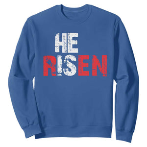 He Is Risen Sweatshirt Vintage Christian Religious Faith TS10 Royal Blue Print Your Wear