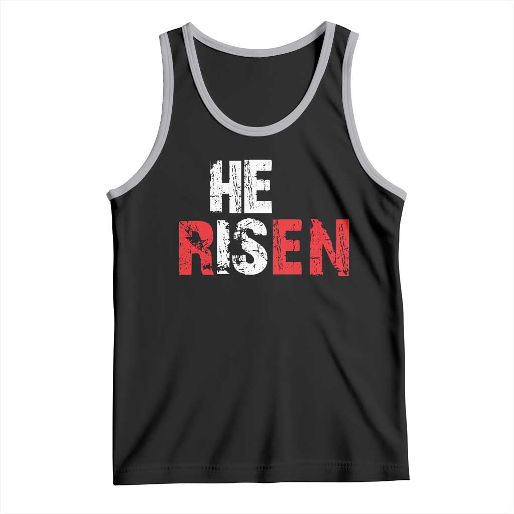 He Is Risen Tank Top Vintage Christian Religious Faith TS10 Black Athletic Heather Print Your Wear