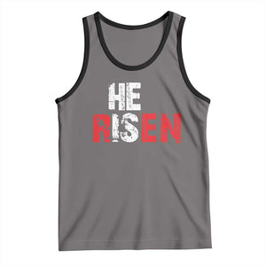 He Is Risen Tank Top Vintage Christian Religious Faith TS10 Deep Heather Black Print Your Wear