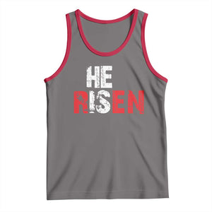 He Is Risen Tank Top Vintage Christian Religious Faith TS10 Deep Heather Red Print Your Wear