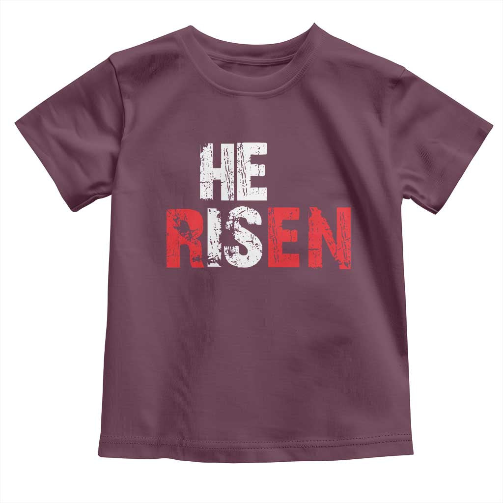 He Is Risen Toddler T Shirt Vintage Christian Religious Faith TS10 Maroon Print Your Wear