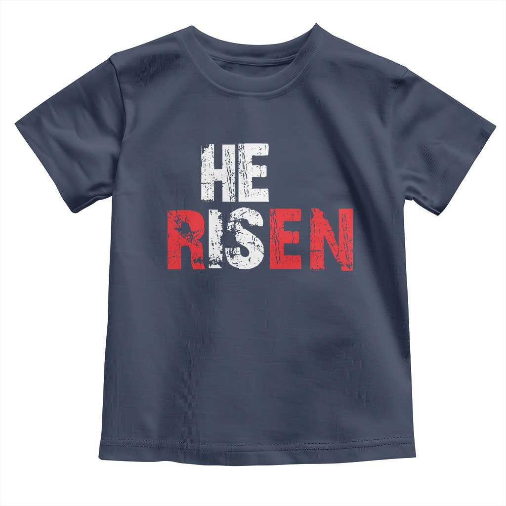 He Is Risen Toddler T Shirt Vintage Christian Religious Faith TS10 Navy Print Your Wear