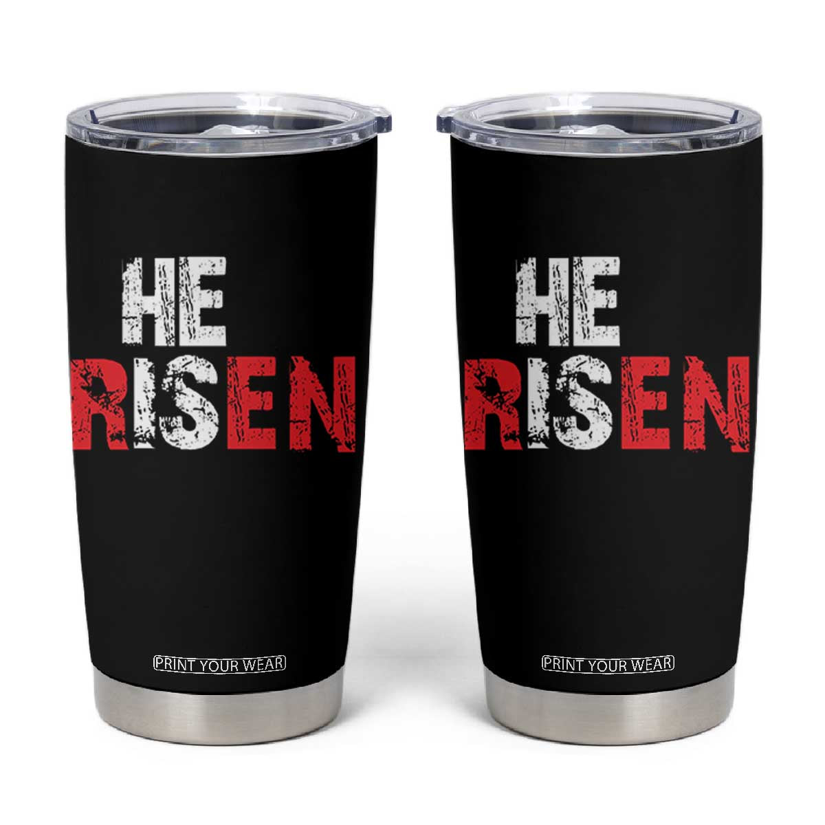 He Is Risen Tumbler Cup Vintage Christian Religious Faith TS10 Black Print Your Wear