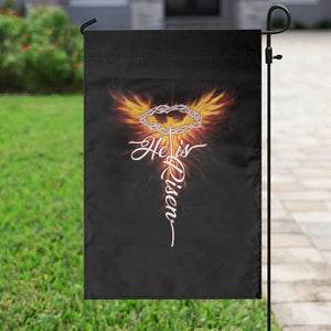 He Is Risen Garden Flag Jesus Resurrection Easter Christian Cross Phoenix Rising TS10 Print Your Wear