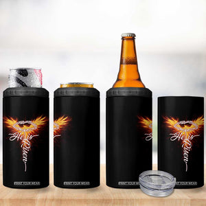 He Is Risen 4 in 1 Can Cooler Tumbler Jesus Resurrection Easter Christian Cross Phoenix Rising TS10 Print Your Wear