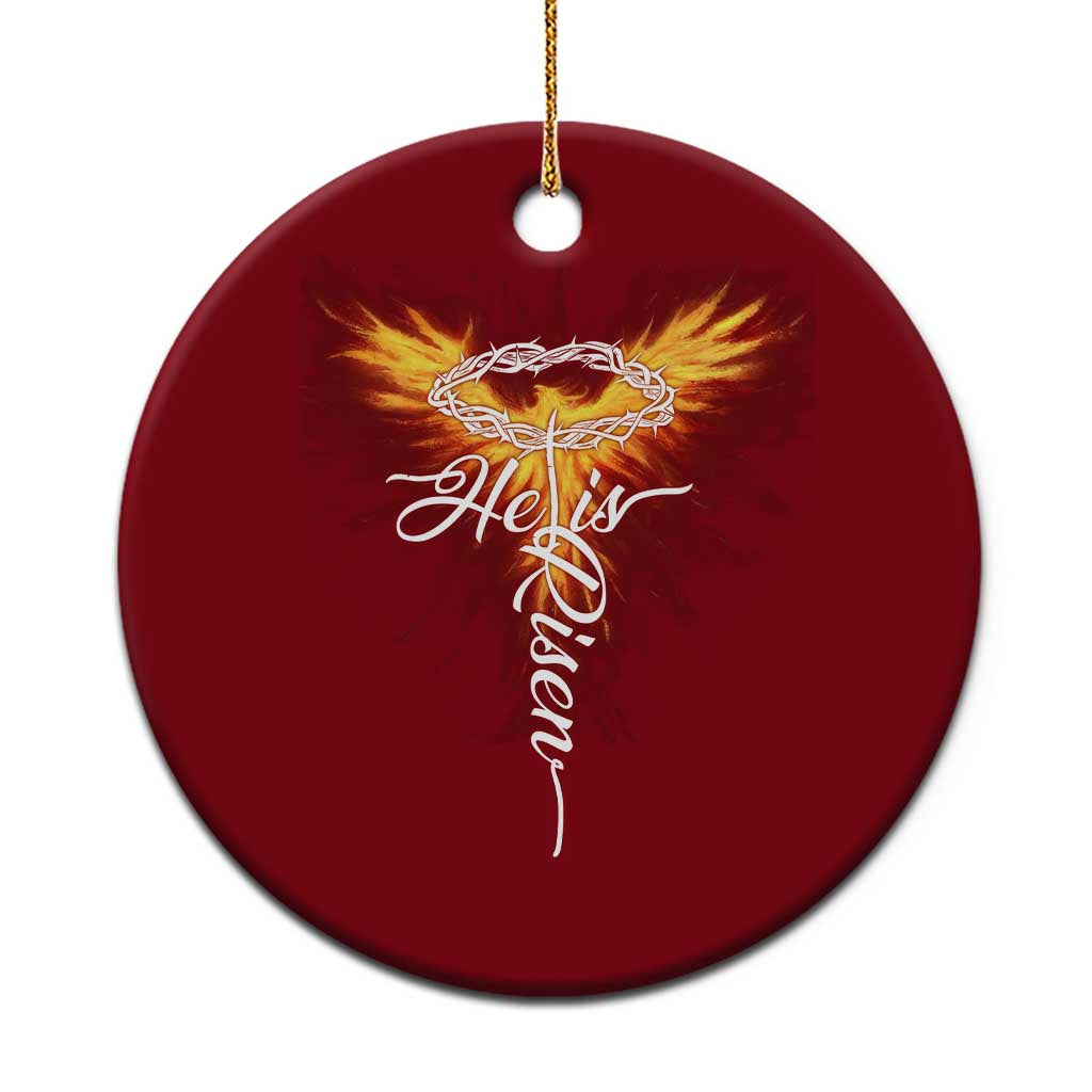He Is Risen Ceramic Ornament Jesus Resurrection Easter Christian Cross Phoenix Rising TS10 1pc Red Print Your Wear
