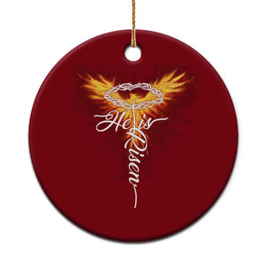 He Is Risen Ceramic Ornament Jesus Resurrection Easter Christian Cross Phoenix Rising TS10 1pc Red Print Your Wear