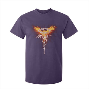 He Is Risen T Shirt For Kid Jesus Resurrection Easter Christian Cross Phoenix Rising TS10 Purple Print Your Wear