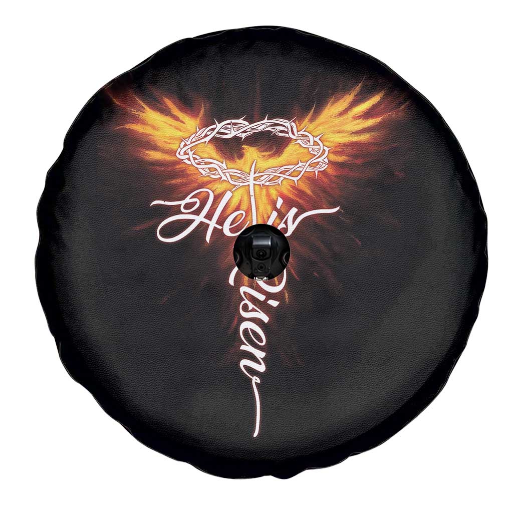He Is Risen Spare Tire Cover Jesus Resurrection Easter Christian Cross Phoenix Rising TS10 Print Your Wear